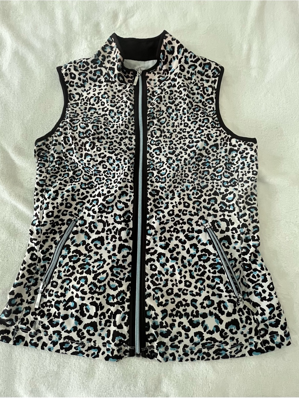 GGblue luxe Sport Vest in dark brown , White & Teal - Size M